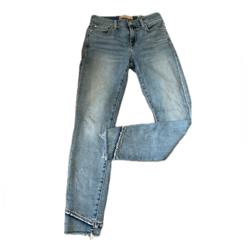 **7 For All Mankind Luxe Vintage Skinny  Blue Ankle Jeans